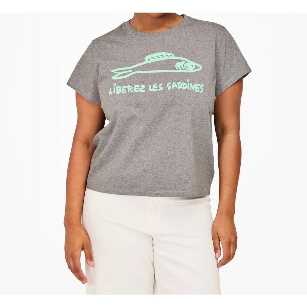 Clare V Gray Graphic Short Sleeve Tee